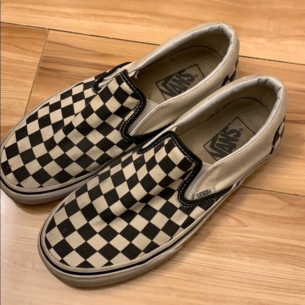 Vans checkered slip ons